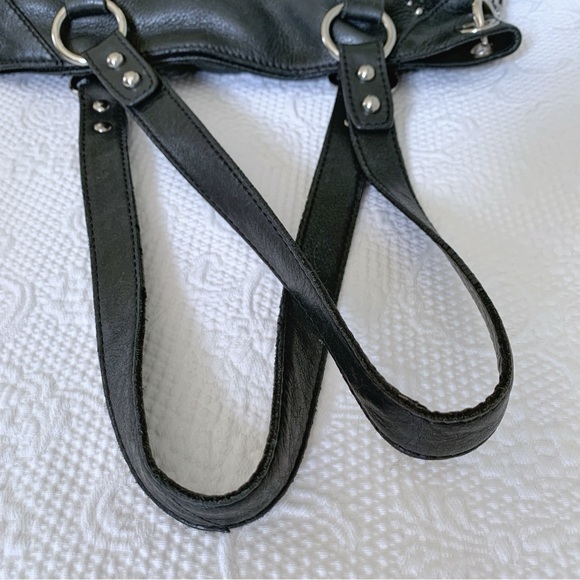 B. Makowsky Black Leather Shoulder Bag - Picture 6 of 15